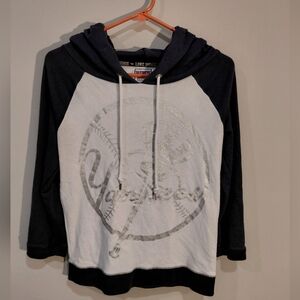 PINK Victoria's Secret Blue and White Yankees Hoodie